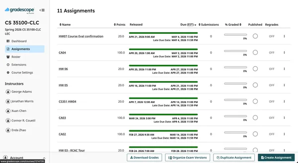Assignment page create assignment