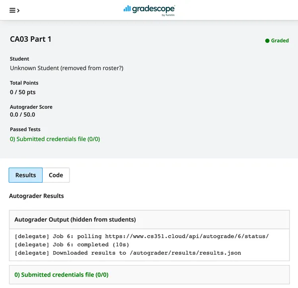 Gradescope completed polling