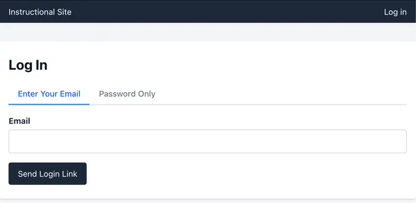 Instructional Site Login Page