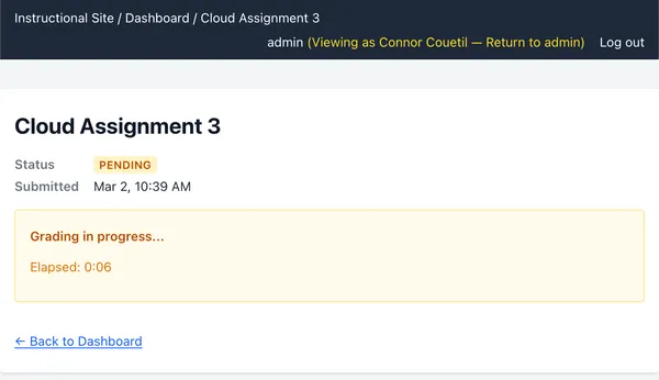Instructional site pending job