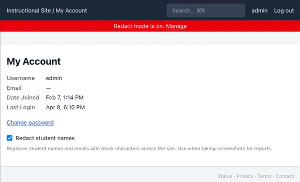 redact setting