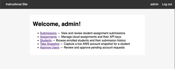 Instructional Site Home page