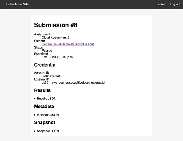 Instructional Site Submission page